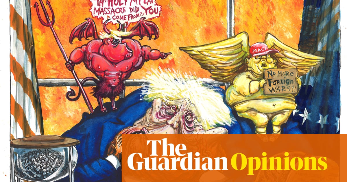 Martin Rowson on Donald Trump delaying action on Iran for two weeks – cartoon