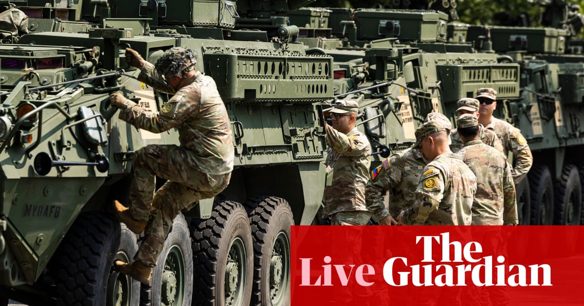Millions expected at ‘No Kings’ protests before Trump’s military parade – live updates