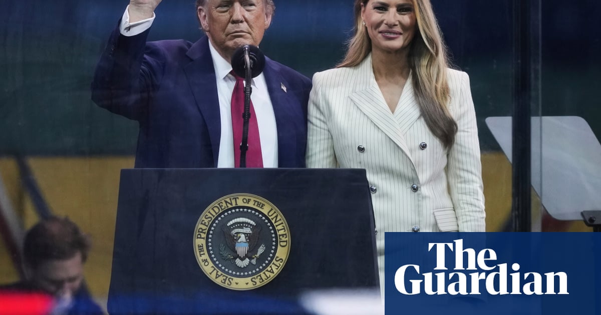 Gathering stormclouds can’t wipe smile from Trump’s face as long-held dream of military parade is realised