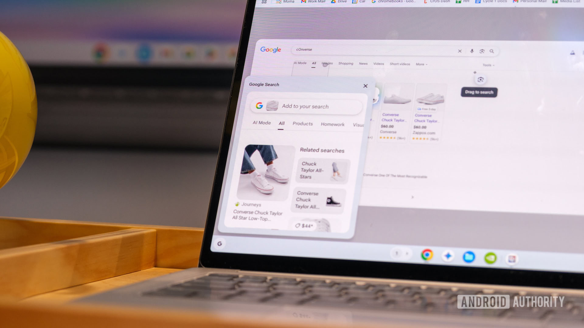 Google Chromebook Showcase select to search results