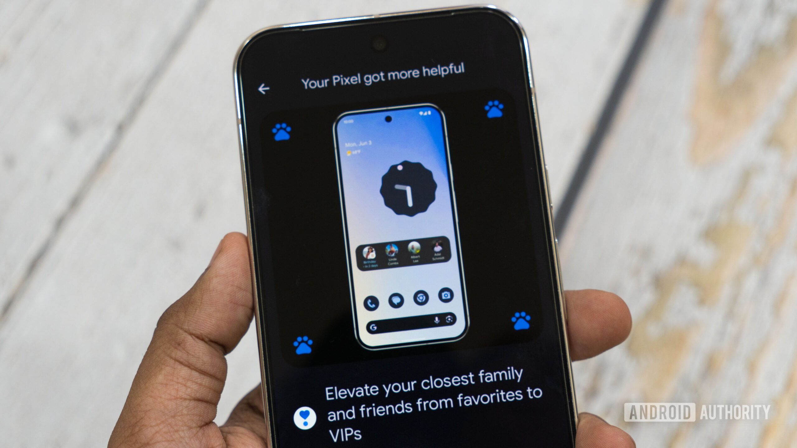 Google Contacts Pixel VIPs widget feature