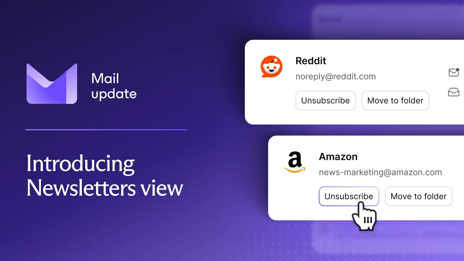 Proton Mail Newsletters view