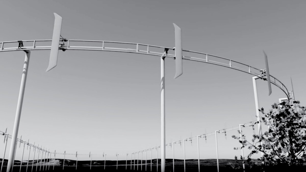 A rendering show's what AirLoom's wind turbine will look like.