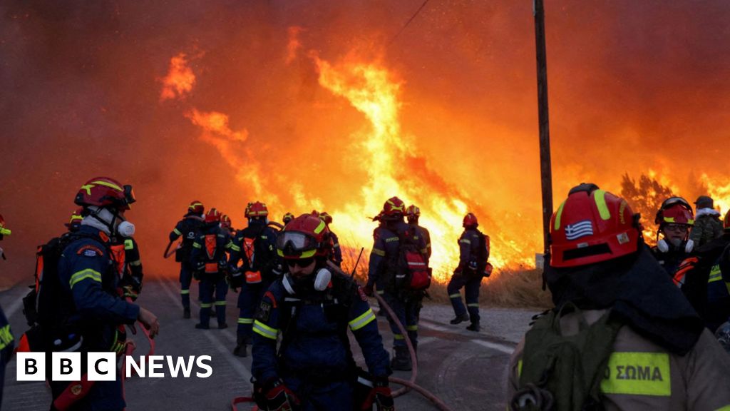 Wildfires rage on Greek island of Chios