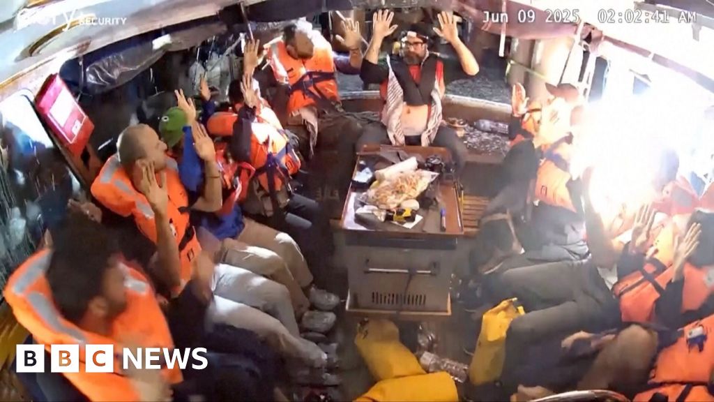 Moment Israeli forces board Gaza aid boat