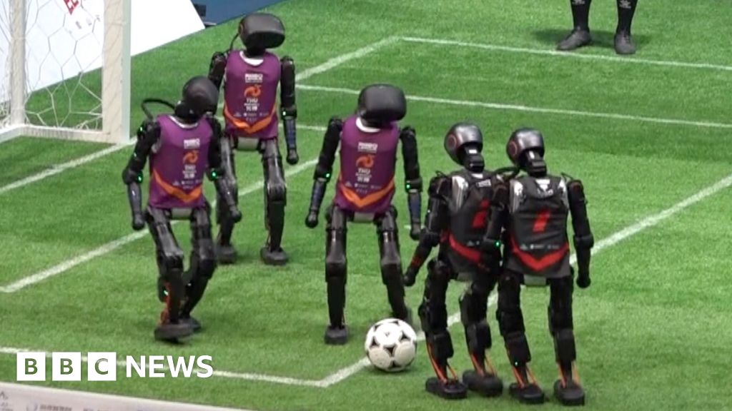 Watch: Humanoid robots stumble through football match in China
