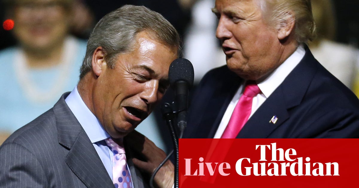 Trump shrugs off Farage’s call for parliament to be recalled so he can address MPs during state visit – UK politics live