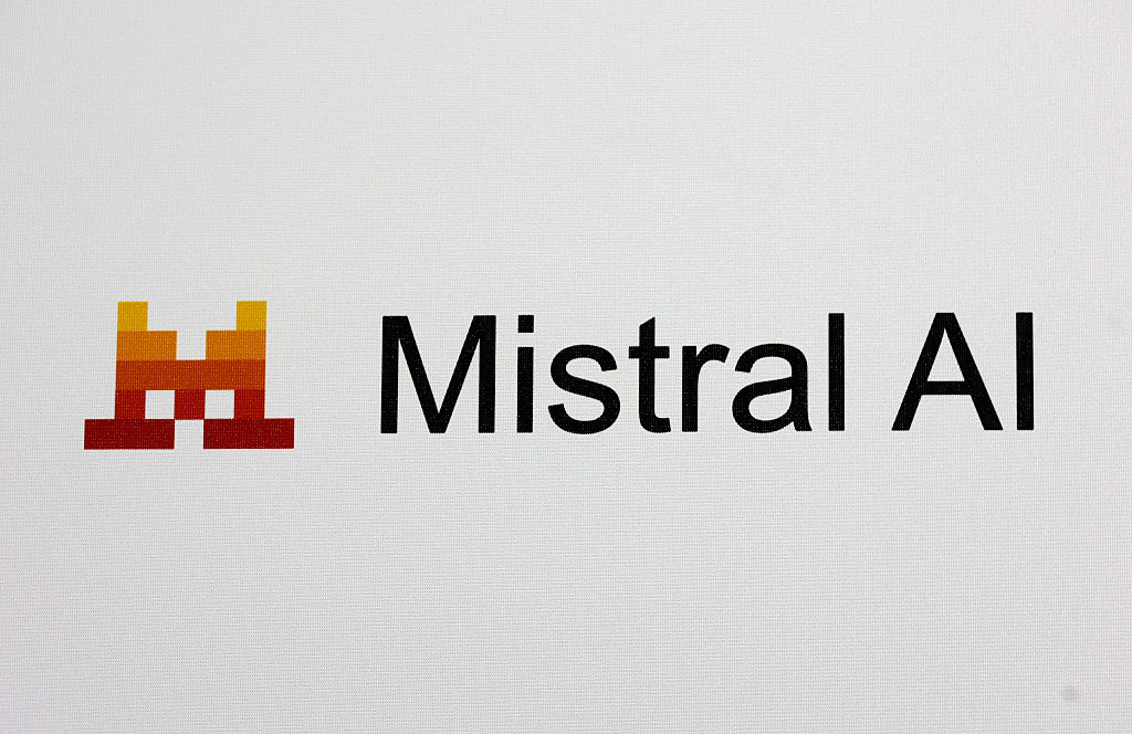 The logo of the French company Mistral AI.