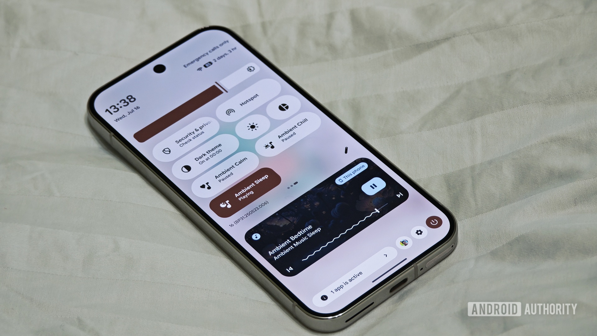 Photo of an Android phone running Ambient Music