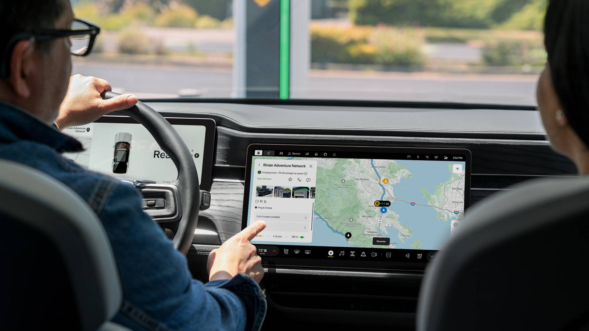 Rivian new navigation experience with Google Maps featured