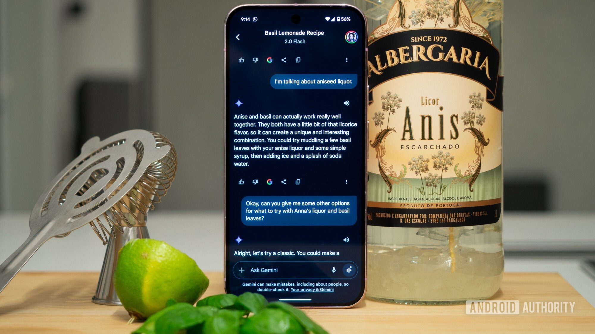 gemini bartender gem execution aniseed basil lemon