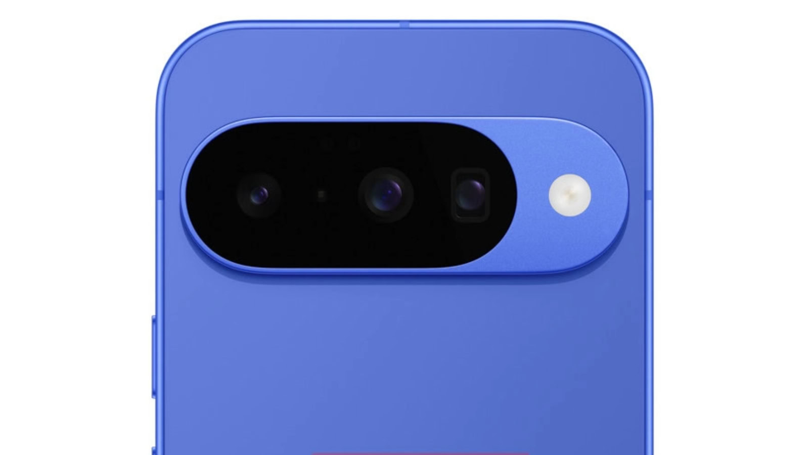A close-up look at the Google Pixel 10 render in a blue color.