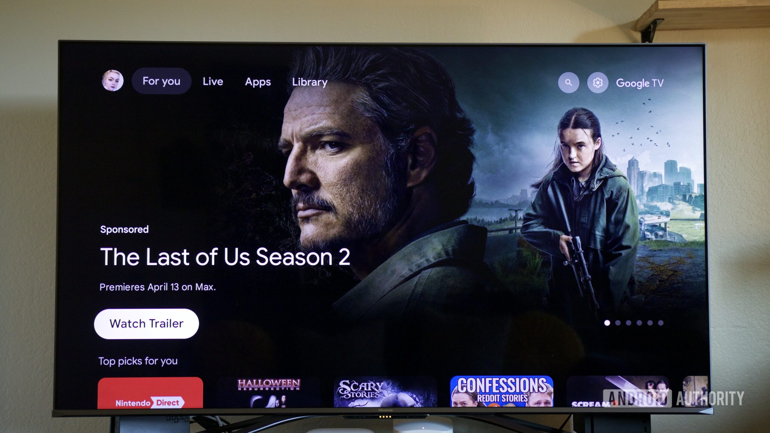 The Last Of Us advertisement on the Google TV Streamer.