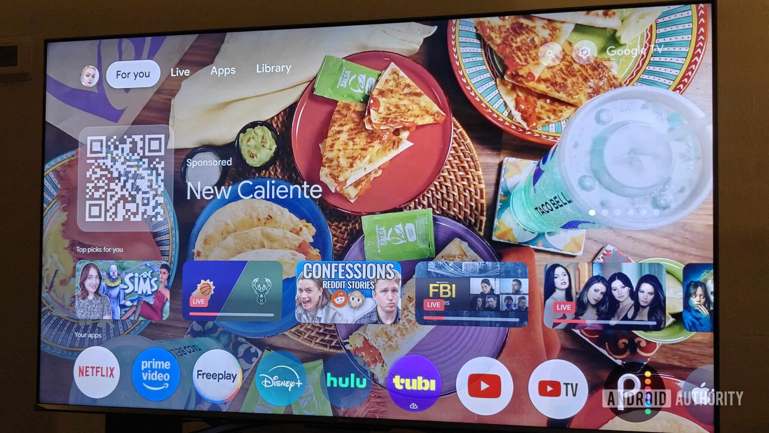 Taco Bell ad on the Google TV Streamer.