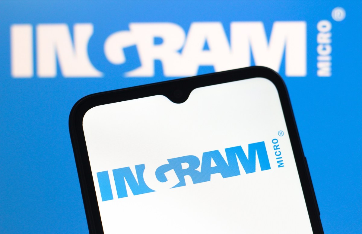 CANADA - 2025/04/23: In this photo illustration, the Ingram Micro Holding Corporation logo is seen displayed on a smartphone screen.